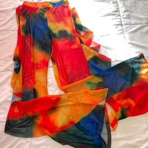 Colorful flare pants
